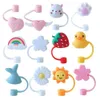 Punte di copertura Rivolgibile Straw creativo silicone bere tappo per polvere tappo splash plugs coperchi antidust punta a spolwer ciliegio blossom rainbow gatto zampa