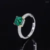 Cluster Anneaux Classic Four Claw Crown 8x8mm Emerald Ruby Sapphire 925 STARDIN