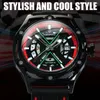 Wristwatches Forsining Military Skeleton Mechanical Watches Chic Calendar Window Luminous Hands Cool Rubber Strap Sports Automatic Mens