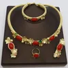 Necklace Earrings Set 2024 Fashion Woman Jewelry Brazil All Copper Material CZ Bracelet Earring Ring Gift