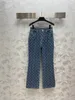 Nowy wiosenny letni moda streetwear Straight dżinsy kobiety Wzór liter Wzór Pockets Pockets Dżinsowe spodnie