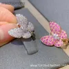 Dames topklasse Vancelfe originele designer oorbellen klassieke vlinder oorbellen met diamanten roze blauwe vlinder oorbellen sieraden met logo