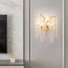Wandlampe Französisch Licht Luxus kristall goldenes Wohnzimmer Hintergrund Dekoration Korridor Schlafzimmer Bett