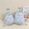 Anime Sanrioed Spall Bag della spalla Cinnamoroll Melody Kuromi Backpack Cartoon Cartoon Bagna Scuola Gift Birthday for Friend 240407