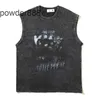 Tank Top Mens ärmelloses T-Shirt Lose 2024 Neu gewaschener alter Schädelkanister Trendy Fitness