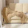 Coperte 150 130 cm Coperta a maglia per il divano divano piena di letti di waffle coronio sul letto TV TV VERACHI