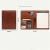 Briefcases New High Quality Leather Portfolio A4 Documents Folder Cases Manager Bag Business Floder with 8Bit Calculator