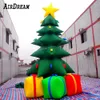 LED -belysning Uppblåsbar julgran Ny design 20/26ft reklam Blow Up Christmas Trees Balloon With Flower