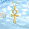 Colares pendentes Eudora 18k Gold Gold Antigo colar egípcio Ankh para mulheres homem 925 Símbolo de prata esterlina de vida pingente cruzamento de joias finas presentes 240419