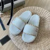 Designer Women Slides Summer Beach Knit Slippers New Style Channel Luxury Brand Sandaler Low Heel Women Tisters With Box