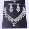 Ketting oorbellen set bruids sieraden kristal voor bruiloft prom party