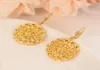 Simple dubai Indian ball bride jewelry earrings wedding engagement souvenir gift with 24karat goldplated cutout sunflower2288372