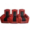 Italian leather home cinema sofa comfortable theatre seat electric recliner chair with wireless charger and led lights