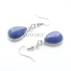 Boucles d'oreilles en peluche à crochet de couleur mixte Trop suspendue pour les femmes Piercing Pendant Perle de larme en pierre de pierre naturelle Lazuli Opale Agates IBR322