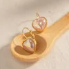 Stud Earrings Creative Design Heart Mermaid Beads Ear Buckle For Women Stainless Steel Pink Symphony Gift Pendientes