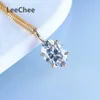 Pendant Necklaces 18K Gold Moissanite Pendant Real Au750 Necklace 1.5CT 6*8MM Oval Lab Diamond Fine Jewelry for Girl Party Gift with Certificate 240419