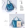 Bolsas fêmeas saco de tophandle holograma fosco fosco bola crossbody saco de alta qualidade saco de balde de bolsa geométrica bolsa feminina