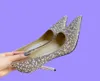 selling 65cm 85cm high heels leather pointed pearl diamond high heels flat shoes leather wedding party shoes size 35409033126