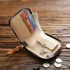 Wallets 2021 100% Genuine Leather Wallet for Men Male Vintage Handmade Short Bifold Zipper Purse with Card Holder Coin Pocket Money Bag