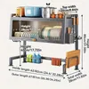 Kök lagring 1set skål rack bänkskiva stor kapacitet 2 lager torkning med redskapshållare och rack multifunktionella rymdbesparande