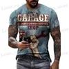 Men's T-Shirts 2022 Mens T Shirt 3d Print Oil Stp Short Slve Tops Retro Motorcycle Racing T-shirts Oversized T Shirt Men Clothing Esso Top T240419