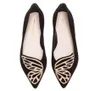 Sophia Webster Lady suede Leather Dress Shoes Butterfly Wings Embroidery Sharp Flat Shallow Women039s Single Shoes Size 343415768