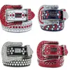 Ceintures Simon BB pour femmes diamant brillant multicolour avec des strass bling comme design de ceinture de concepteur cadeau