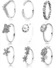 Klassieke zilveren kleurenringen met bloem parel vlinder rijstoor kristallen trouwring voor vrouwen sieraden Q06038574500