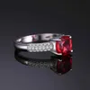 Solitaire Ring JewelryPalace 2.2ct Criado Ruby vermelho 925 STERLING SLATER SOLITAIRE ANEGO DE NOVANTE PARA MULHERM CUSCURSO CUNCO GEMONO DO CASAMENTO DO CASAMENTO D240419