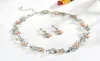 New Europe Fashion Party Casual Jewelry Set Women039s Faux Pearl Rhinestone Leaves Halsband med örhängen S981857716