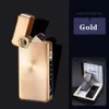 Rotating Light Windproof Pulse Dual Arc Metal Electric Lighter LED Power Display USB Quick Charge Portable Lighter Unusual Gift