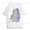 T-shirts masculins y2k harajuku dessin animé femme mignonne t-shirt japonais kawaii anime graphique tshirt été fille mode blanc slve ts 2024 t240419