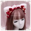 Haar schattig Japans lolita haar ornament kat moeder pluche lolita hoofdtooi kanten katten oren (gestoomd kat-oorvormig brood) haarband