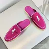 Slippers Zomer Tassel Lock Buckle Casual puntige Soft Bottom Back Aid Air Flat Muller Extravert Women's