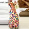 Basic Casual Dresses Women Dress 2023 Bird Print Square Neck Maxi Dress Vacation Dresses 240419