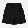 Shorts masculinos homens de mid-rise de cor sólida atlética de verão com bolsos elásticos de cintura de cordão elástico de largura para ativos