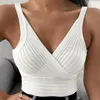 Serbatoi da donna Ladies Solid Color Tops Knitting Tops Female Knitwear Tank Sexy Women Off Spalla Y2K ritagliata per l'estate 2024