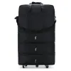 Bagages noirs rouleaux lage valise avec roues extensible pliage pliant oxford trolley sac de voyage femmes femmes de week-end de week-end pack x49c