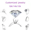 Rings Cluster Gioielli Fashion Luxury Silver Personalized 10K/14K/19K Bande di fidanzamento per matrimoni femminili da appuntamenti