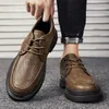 Sıradan Ayakkabı 2024 Platform Erkek Elbise Moda Erkekler İş Kahverengi Siyah Orijinal Deri Oxfords Zapatos De Hombre