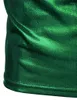 Polos maschile maschile a maniche corte metalliche Green Shirt 2024 Brand 70s Disco Nightclub Party Tshirts Abbassa il colletto Para Hombre