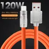 USB Charger Cable Type-C 120W 6A Super Fast Charging Cable Liquid Silicone For Xiaomi Huawei Samsung Bold 6.0 Data Line Rainbow Colours