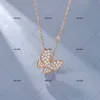 Designer Brand Van Gloden Butterfly White Beimu Necklace Version Simple Fairy Collar Chain Sweet