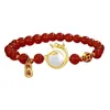 Link armbanden 2024 Chinese Dragon Bracelet Women's Lucky Red Bead sieraden Geschenken Auspelen handgemaakt jaar K8v8