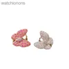 Dames topklasse Vancelfe originele designer oorbellen klassieke vlinder oorbellen met diamanten roze blauwe vlinder oorbellen sieraden met logo