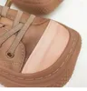 Sapatos casuais CareAyyyMade-Women Couro genuíno de couro puro puro respirável fundo espesso espesso preguiçoso manual costurado single