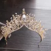 Baroque Vintage Costume Bridal Jewelry Sets Rhinestone Crystal Tiaras Crown Earrings Necklace Wedding Bride Luxury Jewelry Set 240419