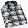 Mäns casual skjortor bomullslipning ovre storlek för män smal passform formell vanlig skjorta mjuka rutor tops hight qulity affärskläder
