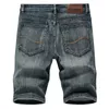 Shorts d'été Jeans hommes pantalons en denim extensible design de mode bleu foncé mens mince mâle hombre mâle y240412