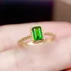 Cluster Anneaux Green Emerald Gemstone pour les femmes Engagement Mariage Promise Ring Fashion Silver Party Open Size Fine Bijoux